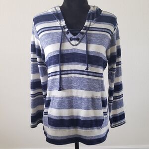 CB Sunday Striped Lace Up Sweater